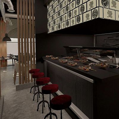 doha, doha Restaurant for sale: New Japanese cuisine fully equipped kitchen, furnishing, 70% decorated, include branding, menus, SOP. located in best spot at a Mall